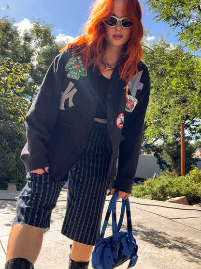 NEW YORK YANKEES PATCHED CARDIGAN