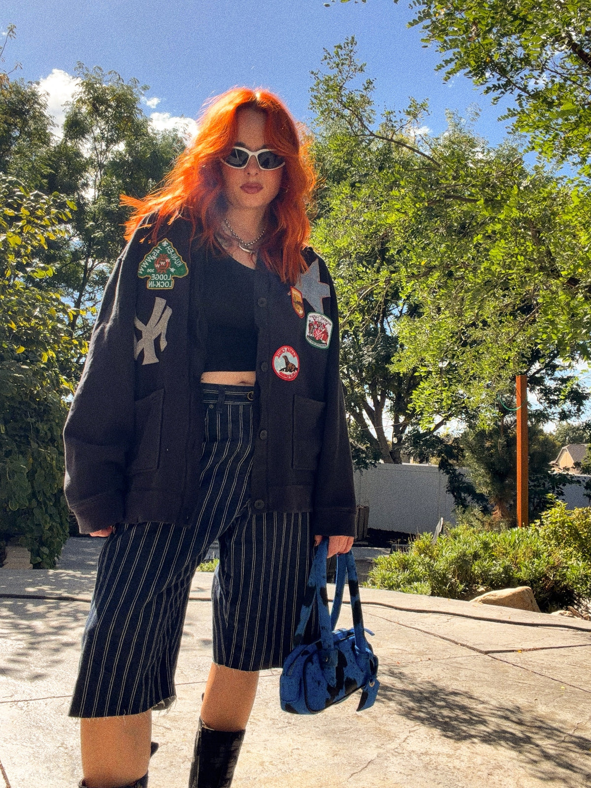 NEW YORK YANKEES PATCHED CARDIGAN